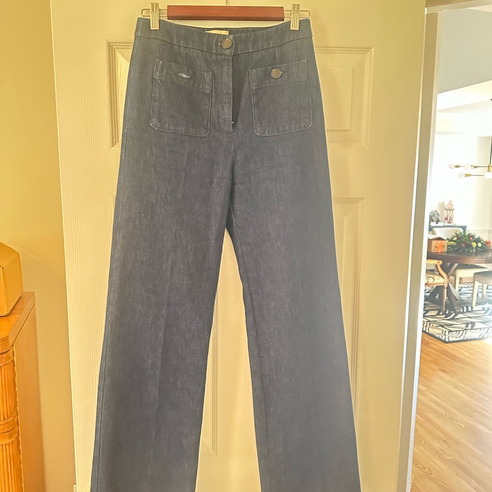 Sezane Dark Blue Flare Jeans